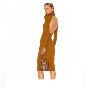 LPA Revolve Jovi Ribbed Backless Dress in Rust Fall Winter